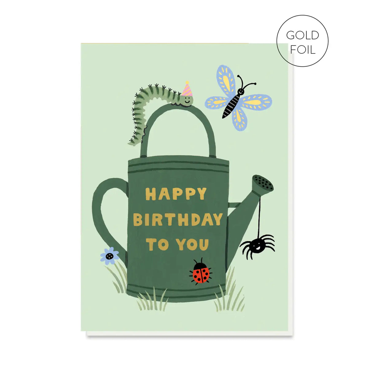 Watering Can Bugs Birthday Card