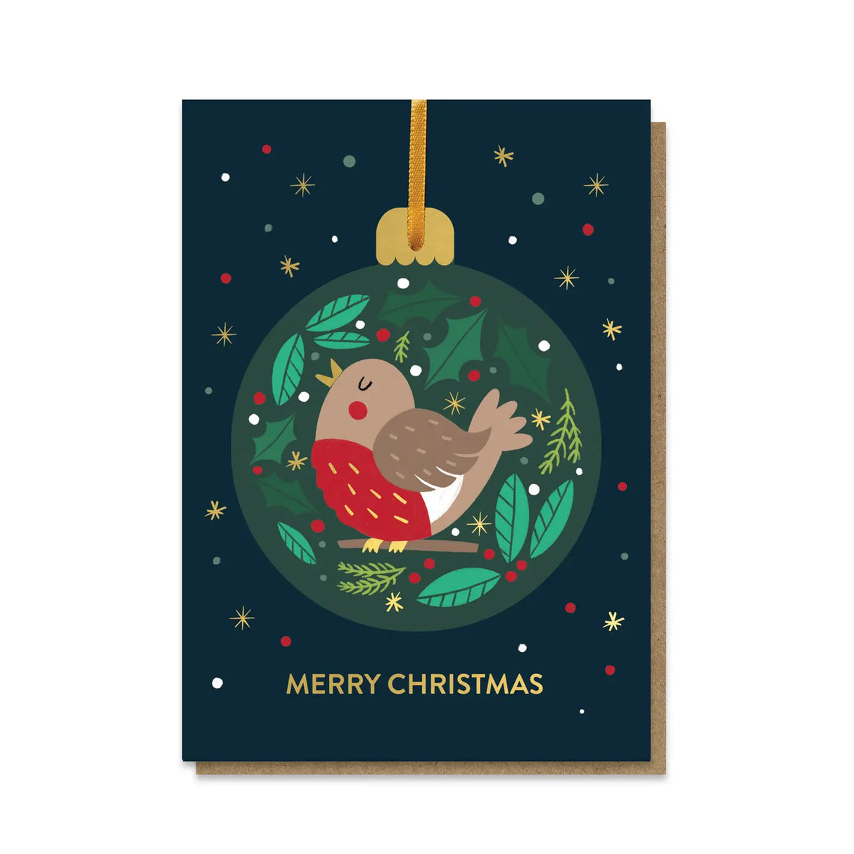 Christmas Robin Pop Out Bauble Card