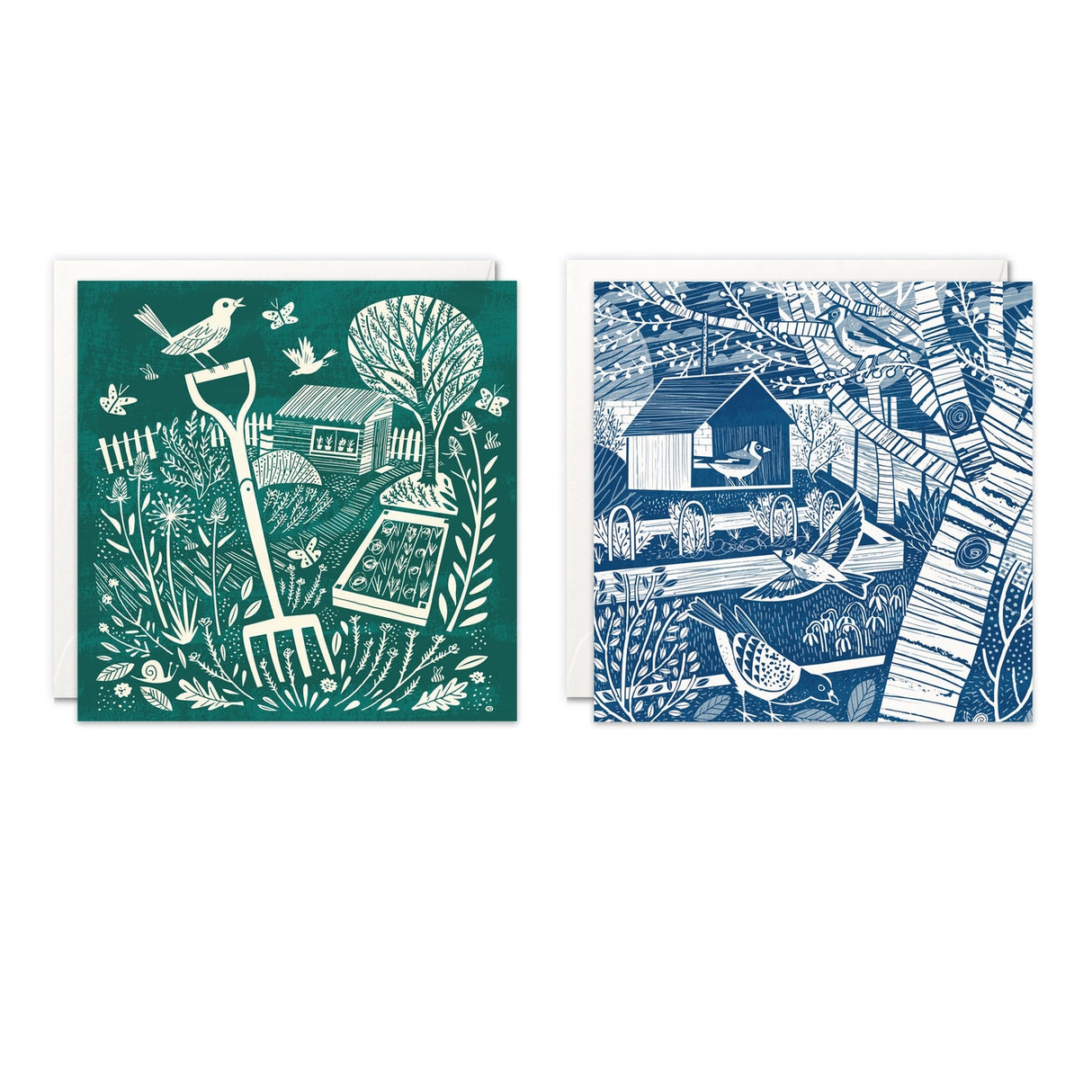 Garden Scene Notecards x8