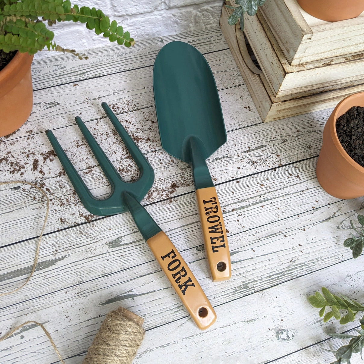Fork & Trowel Set - Green