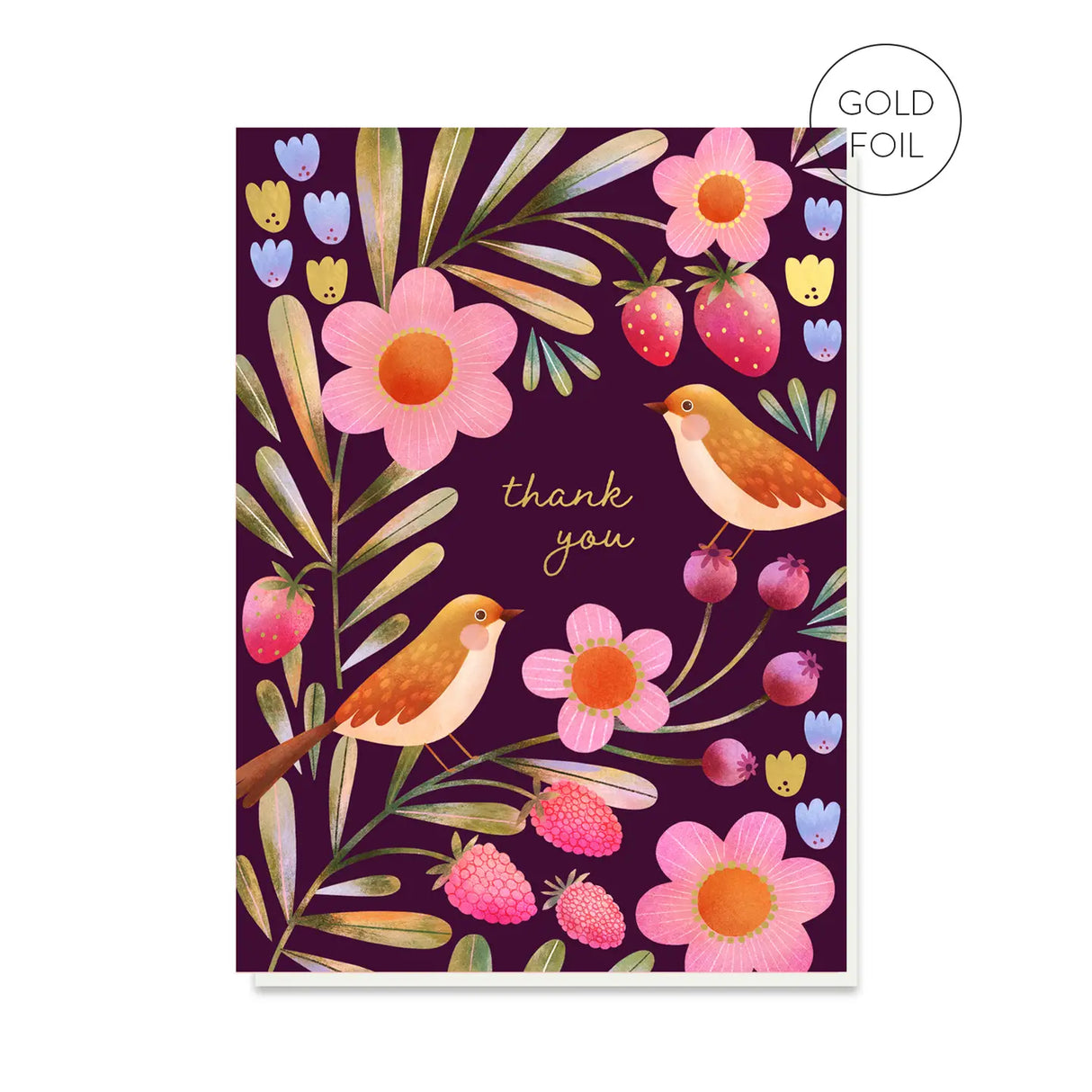 Berries & Bird Thank You Card