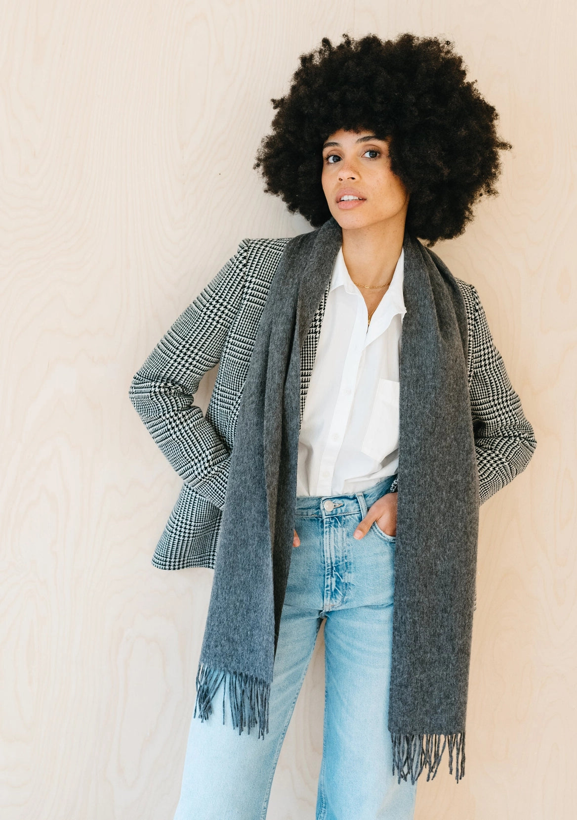 Lambswool Scarf in Charcoal