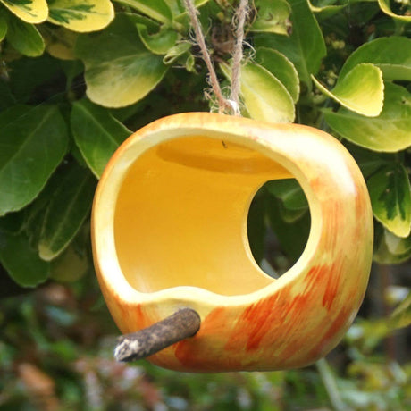 Pottery Handmade Apple Bird Feeder