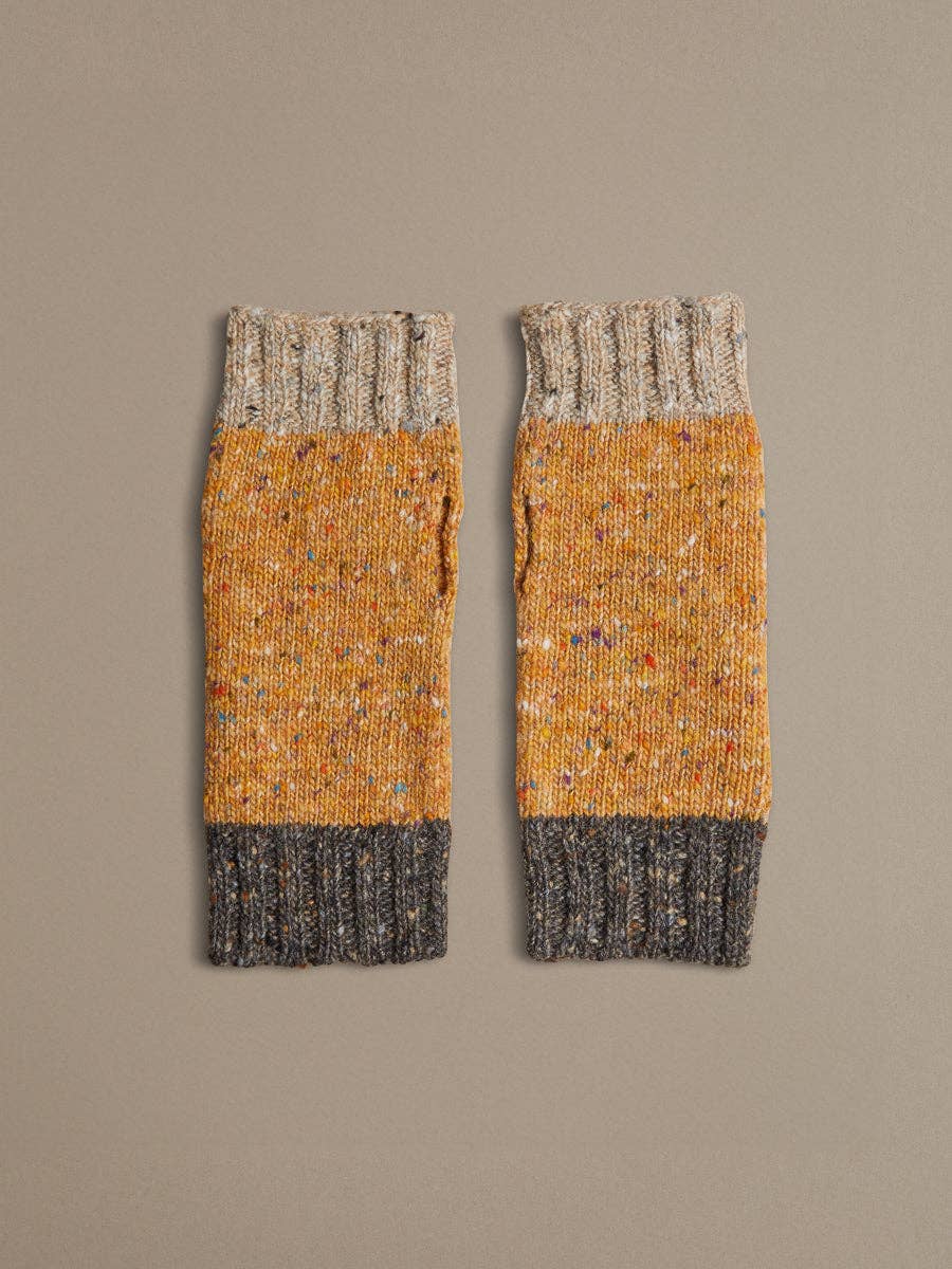 Donegal Wool Wrist Warmers | Yellow