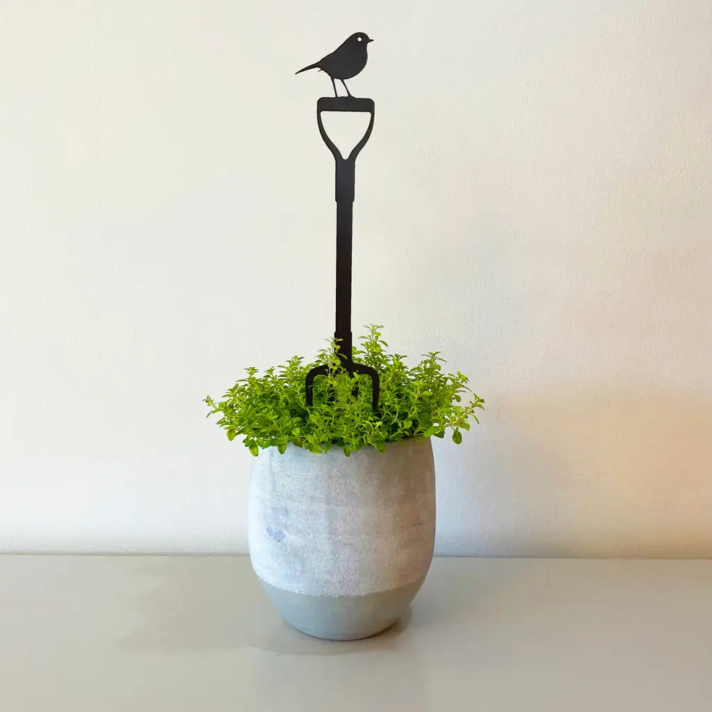 Plant Pot Stem - Robin on Fork