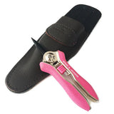 Pink Flower scissors with leather pouch