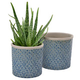 Glazed Blue Porto 14cm Indoor Pot