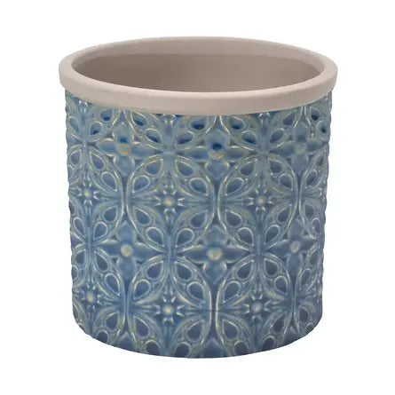 Glazed Blue Porto 14cm Indoor Pot