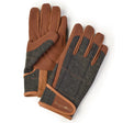 Tweed brown / grey mens large / extra large gardening gloves on white background