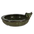 Green ceramic birtd bath bowl