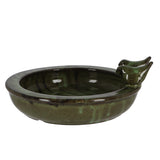 Green ceramic birtd bath bowl