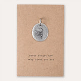 Floral 'loved' Pewter Charm