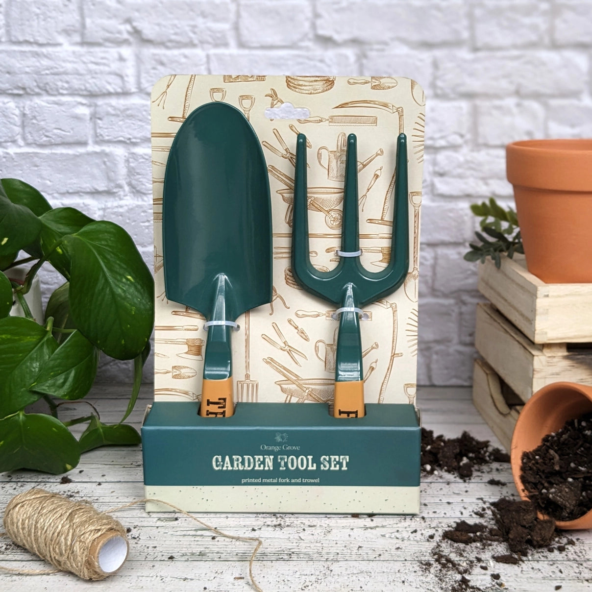 Fork & Trowel Set - Green