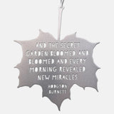 Leaf Quote - And the Secret Garden Bloomed