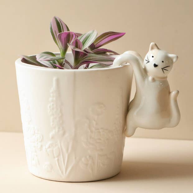 Ceramic Cat Planter Hanger