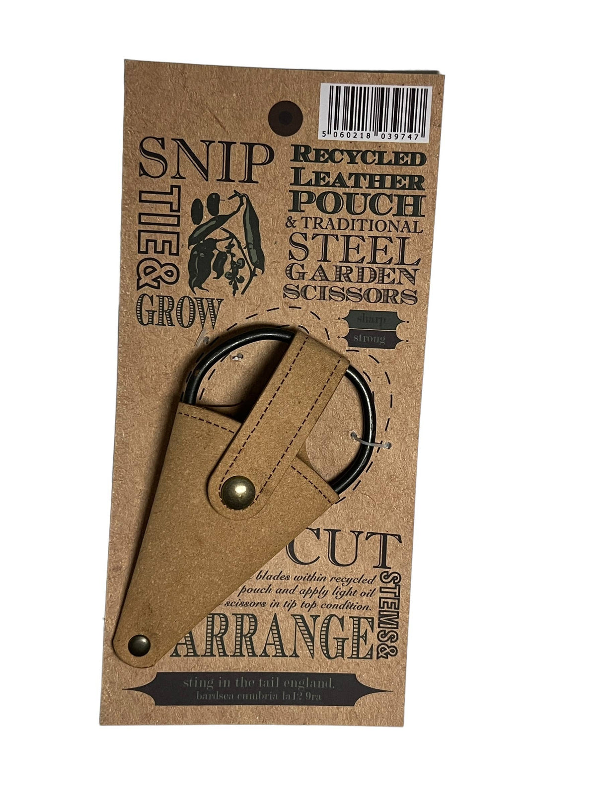 Small Scissors in Recycled Leather Pouch